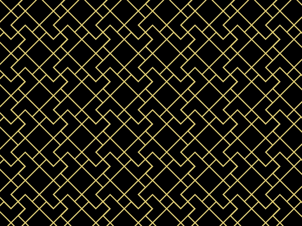 Geometric Pattern with Gold Lines and Black Background