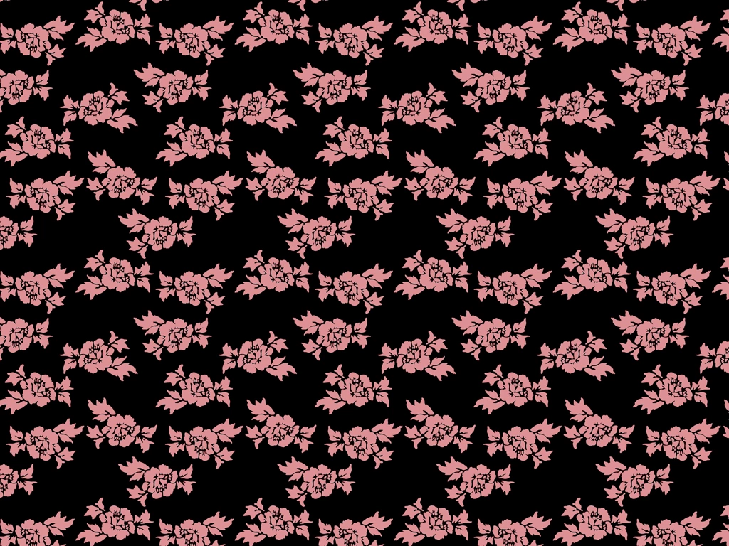 Pink Rose Pattern with Black Background