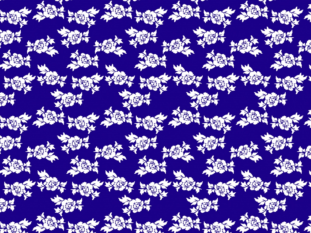 White Rose Pattern with Blue Background