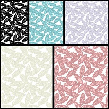 Set of 5 Seamless Leaf Pattern Background Illustrations and Vectors