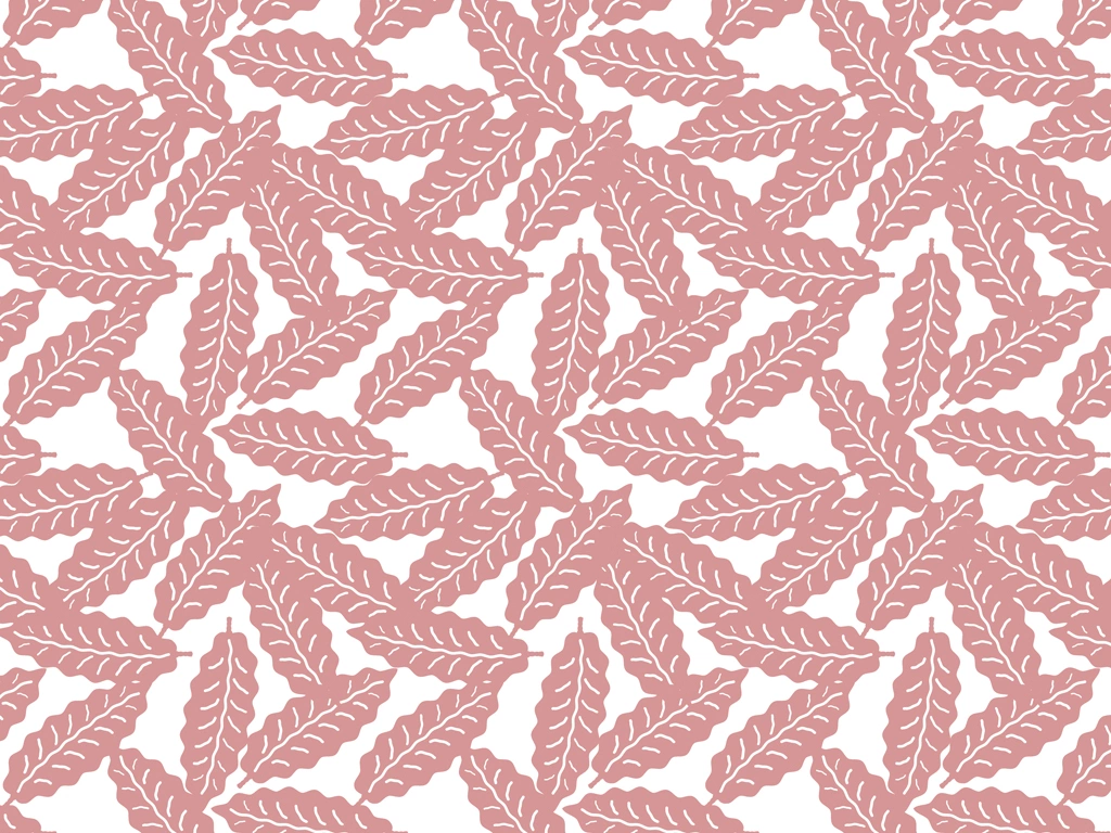 Red Leaf Pattern with White Background