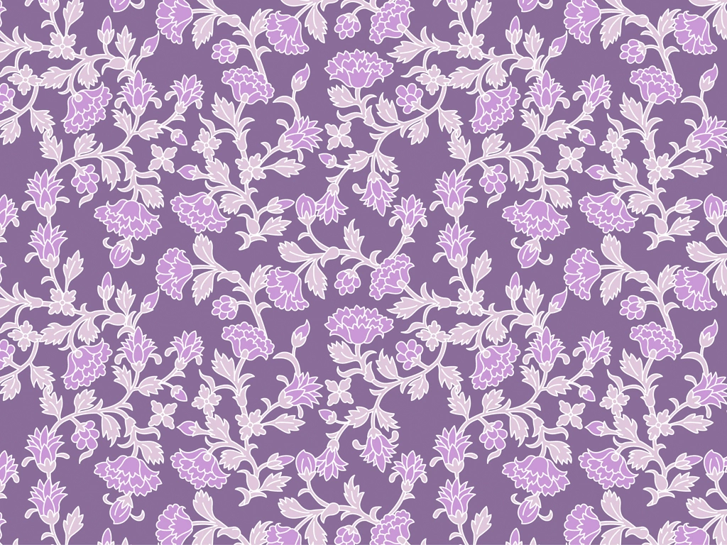 Purple Floral Chintz Pattern on Purple Background