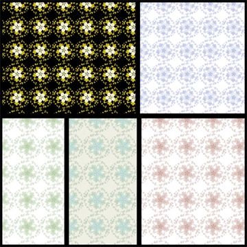 Set of 5 Botanival Pattern Background Illustrations and Vectors