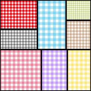 Set of 5 Tartan Plaid Background Illustrations