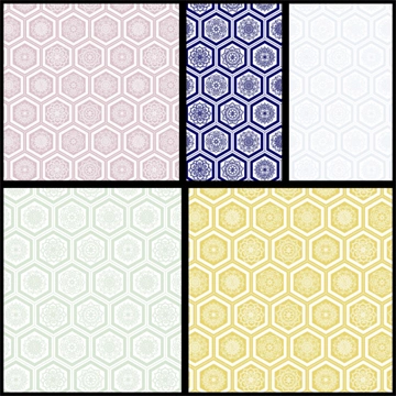 Set of 5 Turtle Shell Pattern Background Illustrations and Vectors