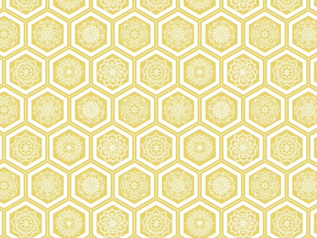 Yellow and White Turtle Shell Pattern Background