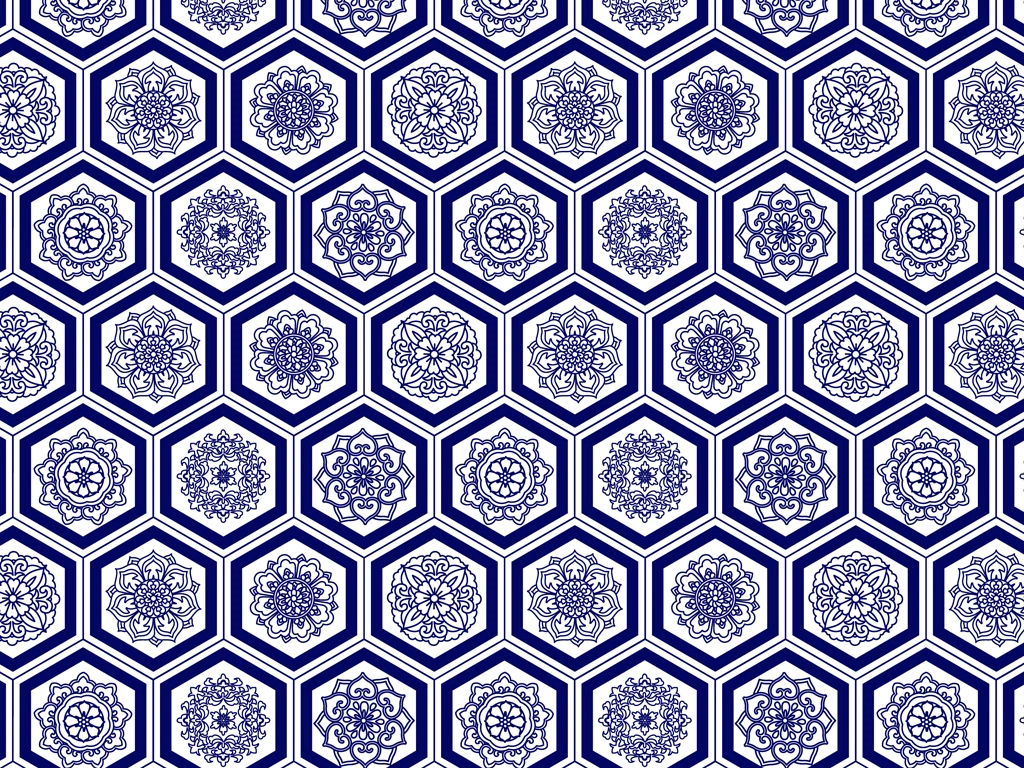 Navy and White Turtle Shell Pattern Background