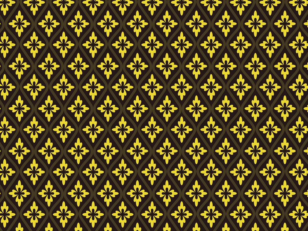 Gold and Black Flower Shaped Family Crest Pattern Background