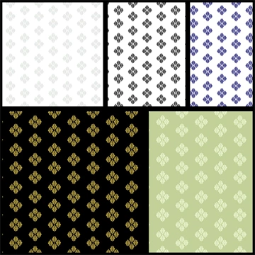 Set of 5 Leaf Pattern Background Illustrations and Vectors