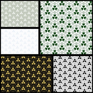 Set of 5 Clover Pattern Background Illustrations and Vectors