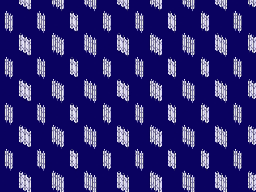 White Japanese Arrow Pattern with Blue Background