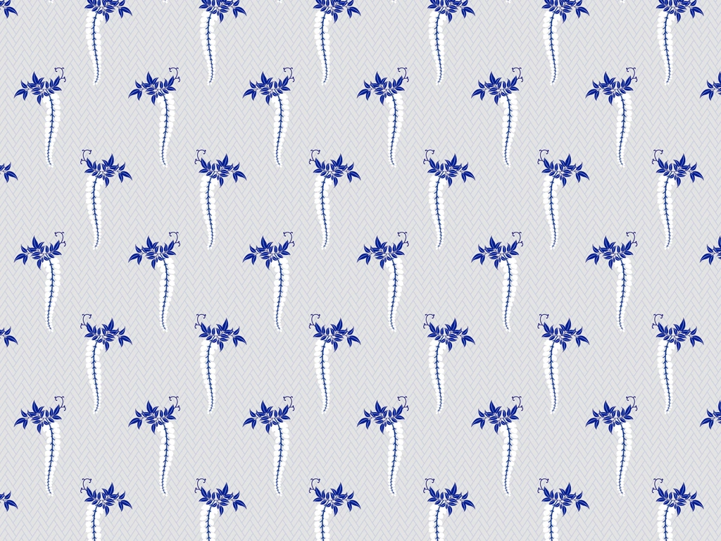 Blue and White Wisteria and Cypress Fence Pattern Background