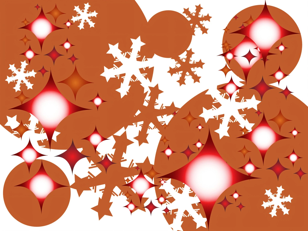 Red and White Abstract Snowflake Background