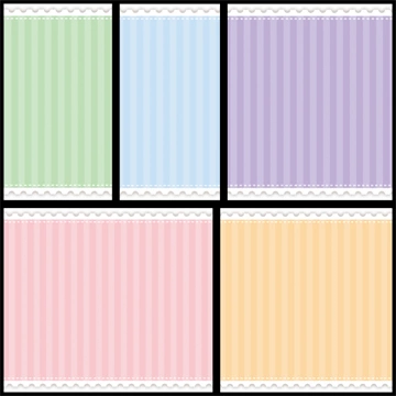 Set of 5 Stripe Pattern and Stamp-Style Frame Background Illustrations and Vectors