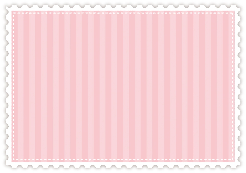 Pink Stripe Pattern and Stamp-Style Frame Background