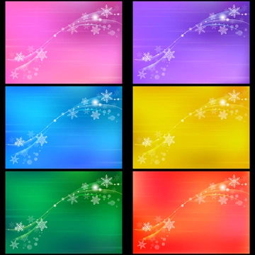 Set of 5 Flowing Snowflake Background Illustrations and Vectors