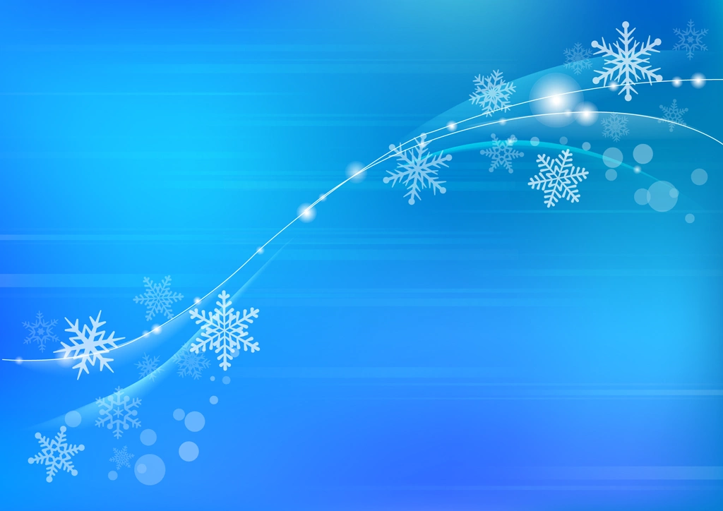 Flowing Snowflake with Blue Background Illustration