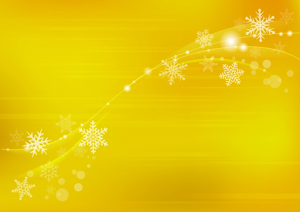 Flowing Snowflake with Yellow Background Illustration