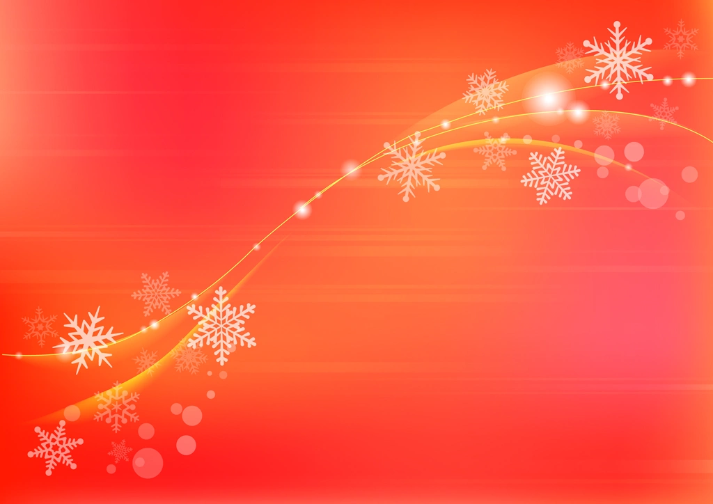 Flowing Snowflake with Red Background Illustration