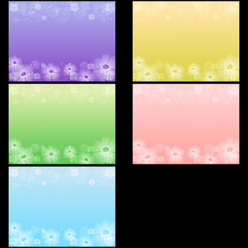 Set of 5 White Flower and Light Bokeh Background Illustrations and Vectors