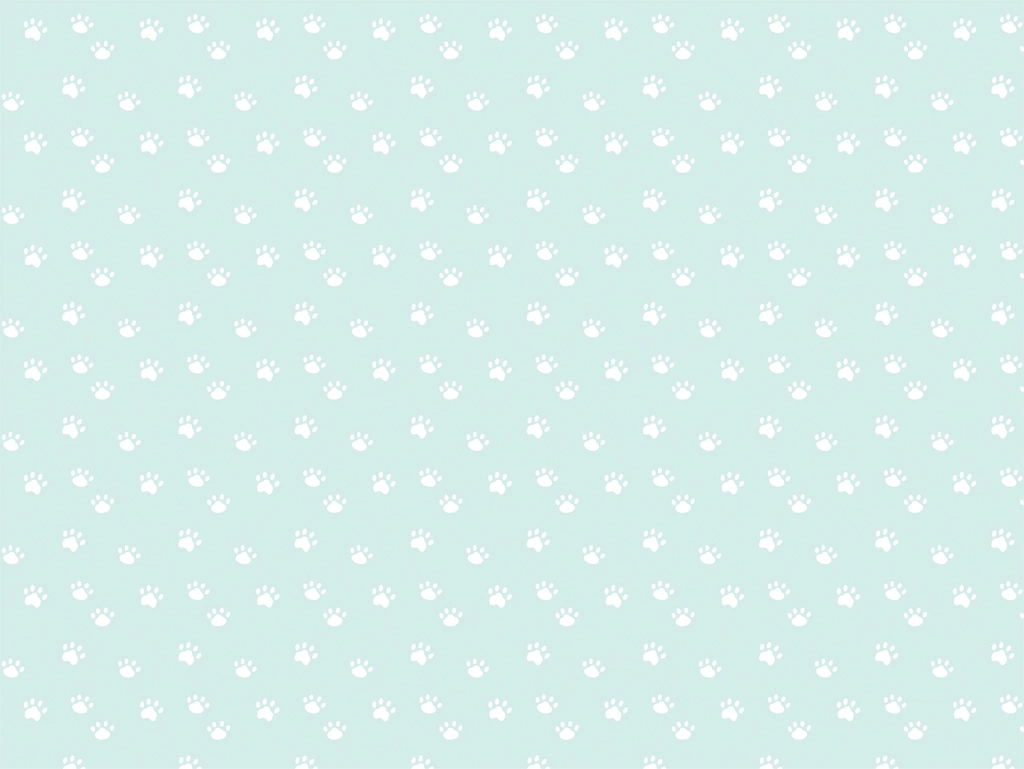 Dog Paw Seamless Pattern witn Light Green Blue Background Illustration