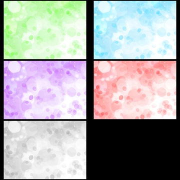 Set of 5 Abstract Bokeh Pattern Background Illustrations