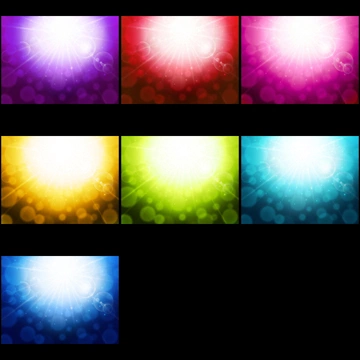 Set of 7 Flash and Bokeh Background Illustrations