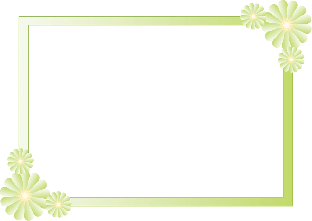 Yellow Green Floral Frame Background Illustration