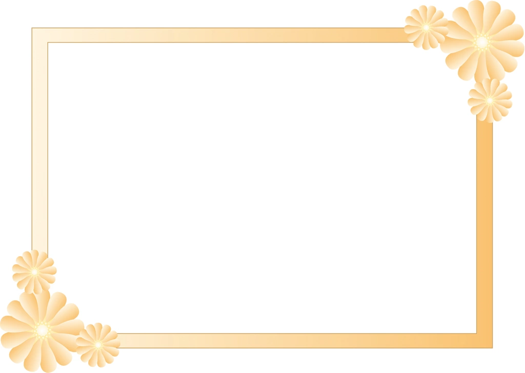 Orange Floral Frame Background Illustration