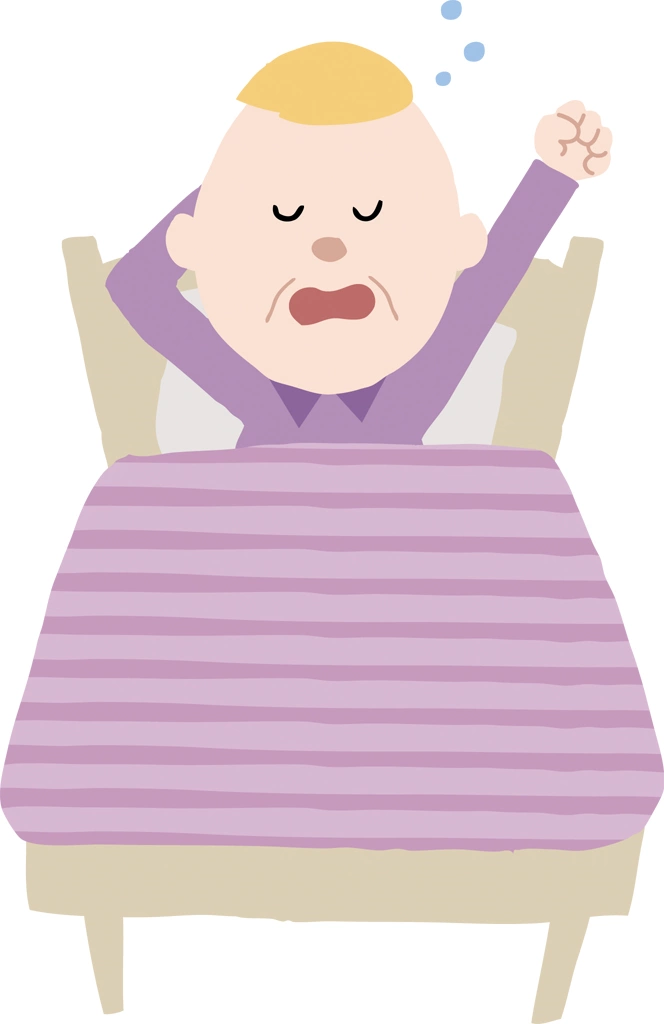 Old White Man Waking Up Yawning, Illustration