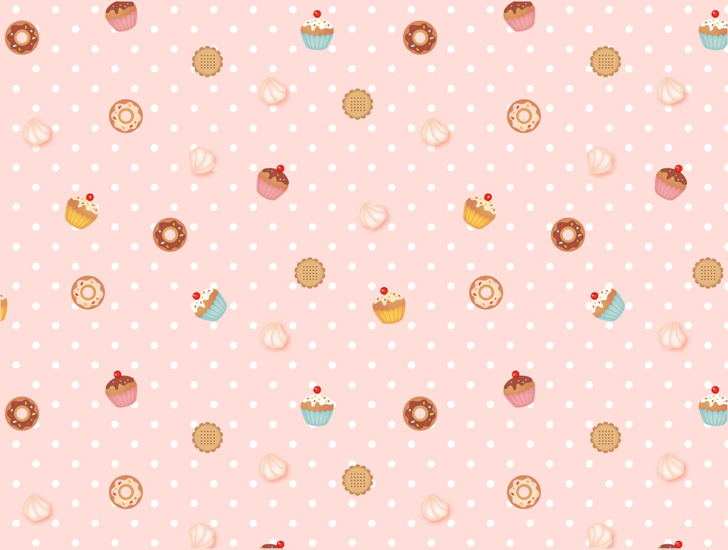 Sweet and Dot Pattern with Light Pink Background Illustration