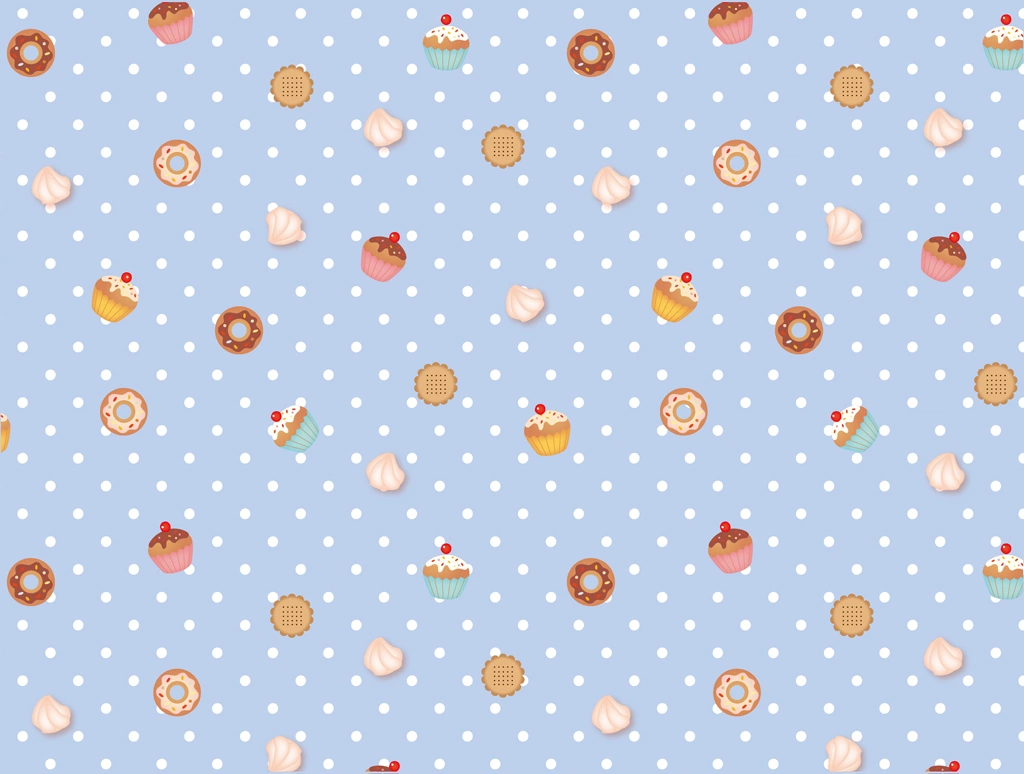 Sweet and Dot Pattern with Light Blue Background Illustration