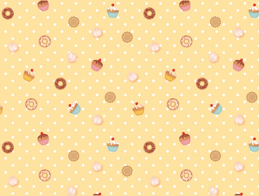 Sweet and Dot Pattern with Light Orange Background Illustration