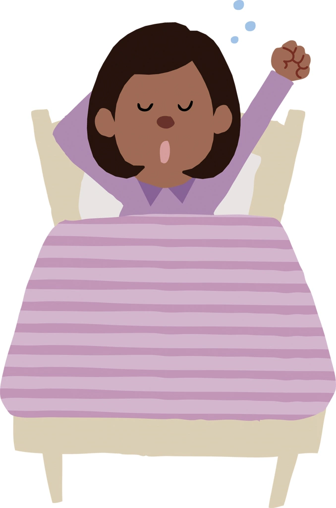 Black Mother Waking Up Yawning, Illustration