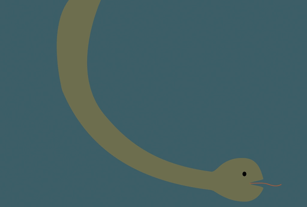 Snake with Green Background Illustration