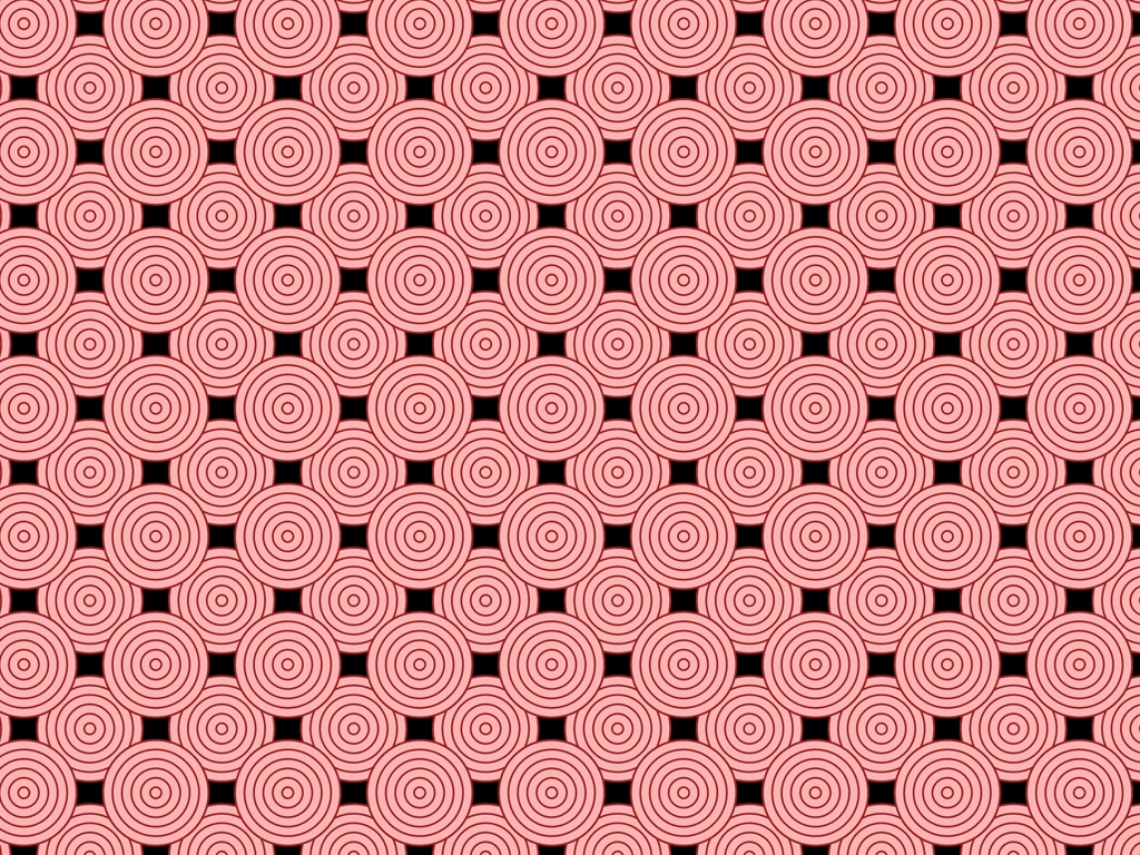 Geometric Pattern of Pink Six-layered Circle with Black Background Illustration