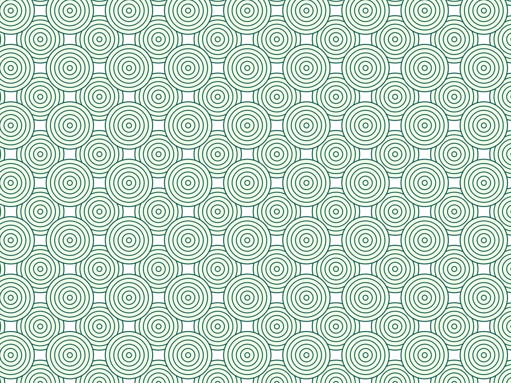 Geometric Pattern of Green Six-layered Circle with White Background Illustration