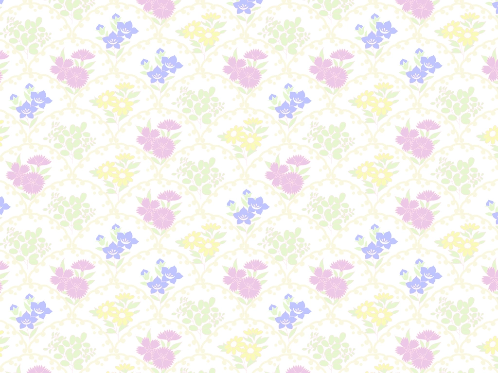 Wave and Floral Pattern with White Background Illustration