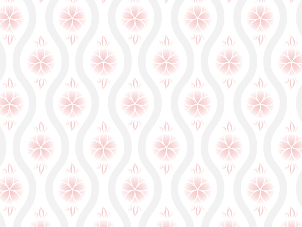 Red Flower and Gray Tatewaku Pattern with White Background Illustration