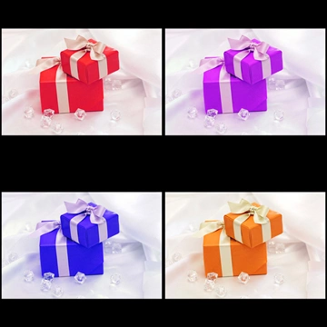 Set of 4 Two Gift Boxes and Glass Cubes Photos