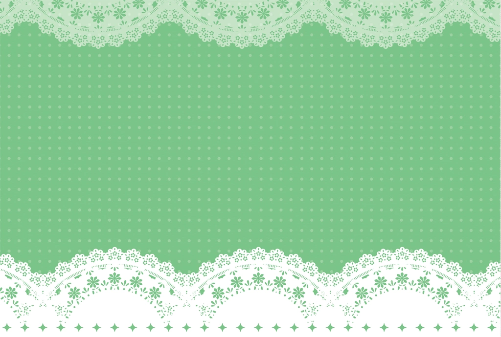 Green Polka Dot Pattern with Lace Frame Background Illustration