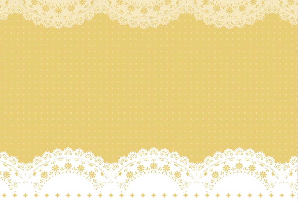 Yellow Polka Dot Pattern with Lace Frame Background Illustration