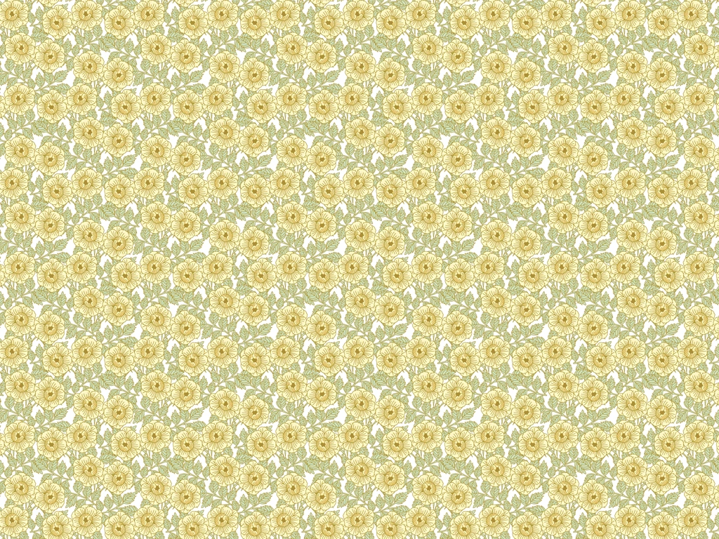 Green Leaves and Yellow Floral Pattern Background Illustration