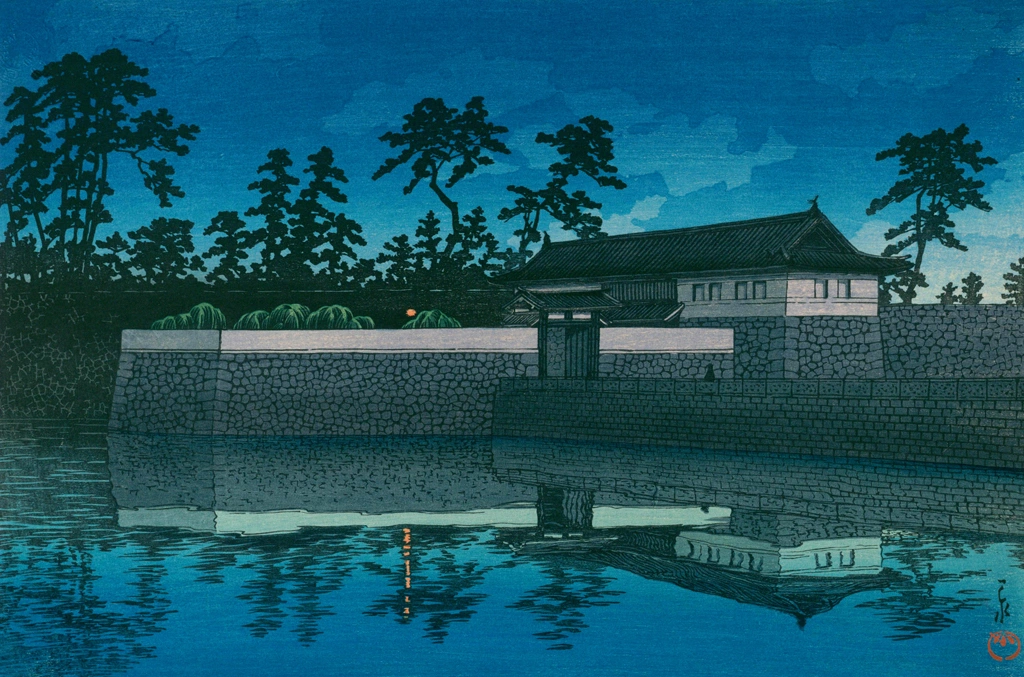 Twenty Views of Tokyo Sakuradamon Gate by Hasui Kawase (1928) from Kawase Hasui Woodblock Print Collection 1