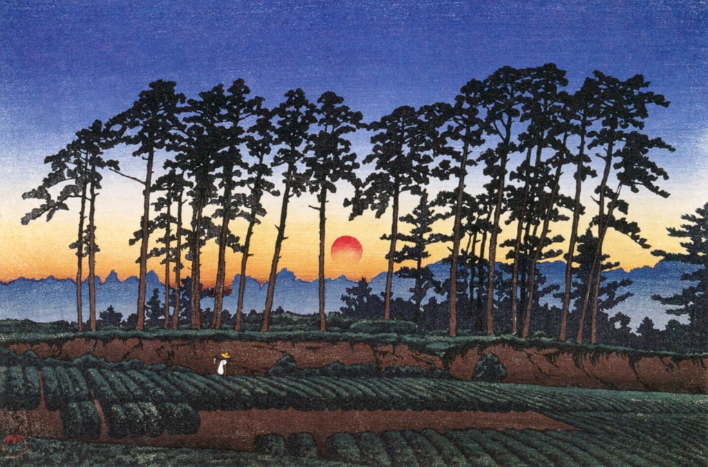 Twenty Views of Tokyo Ichinokura, Ikegami (Sunset) by Hasui Kawase (1928) from Kawase Hasui 130th Anniversary Exhibition Catalogue