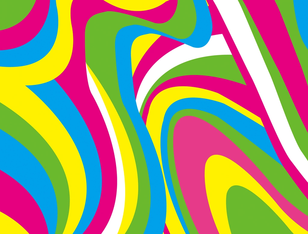 Psychedelic Background in Yellow Green, Yellow, Pink, Etc Illustration