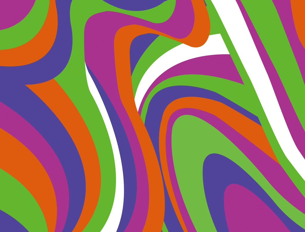 Psychedelic Background in Yellow Green, Purple, Orange, Etc Illustration