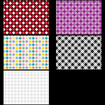 Set of 5 Argyle Square Check Pattern Background Illustrations and Vectors