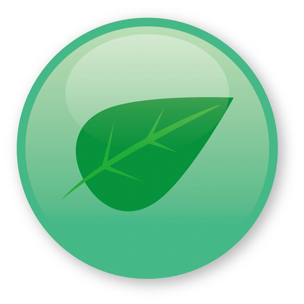 Leaf and Green Circle Icon Illustration