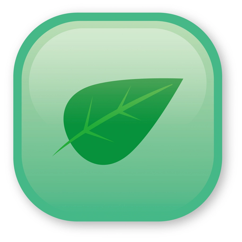 Leaf and Green Square Icon Illustration